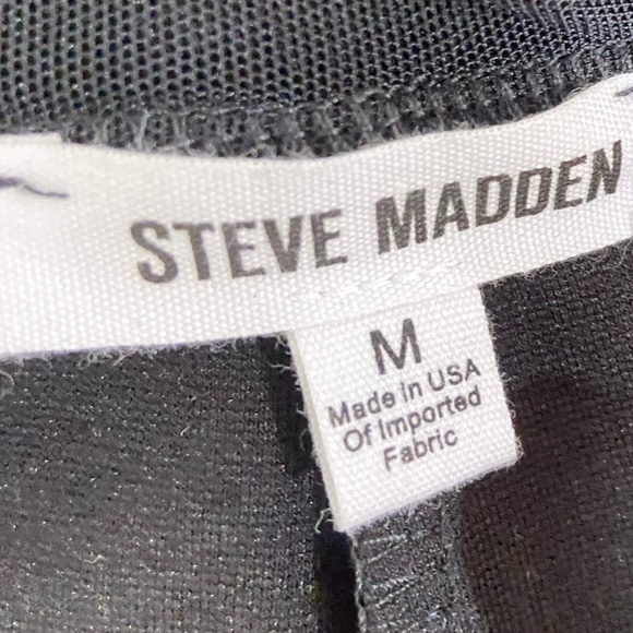 Steve Madden black pull on pants split leg high waisted seamed pants size medium - Picture 5 of 6